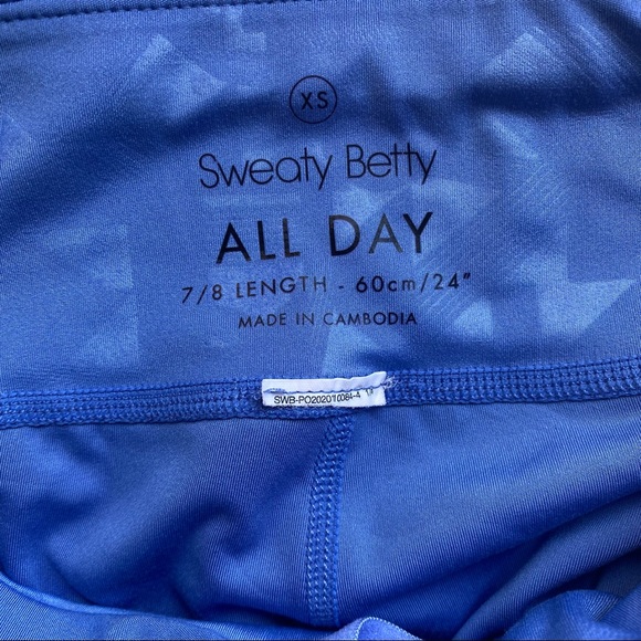 Sweaty Betty all day embossed 7/8 leggings, size XS - Picture 7 of 8